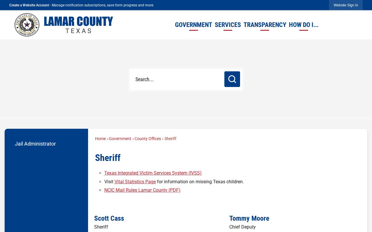 Lamar County 72-hour release records sheriff page
